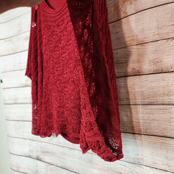 KOKOMO Cape Poncho One Size Red Tank Insert Batwing Sweater Cotton Poly - Picture 7 of 16